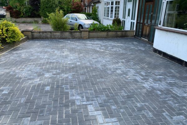 grey brick block paving driveway installed in st albans