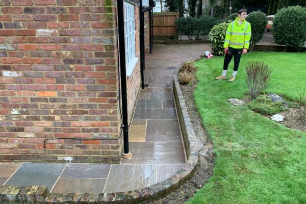 autumn brown indan sandstone pathway harpenden