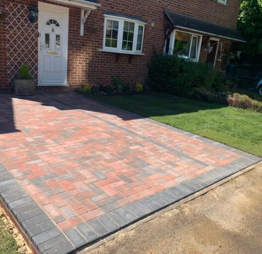Brindle & Charcoal Block Paving Driveway in Harpenden