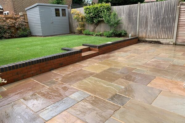 sandstone garden patio project in st albans