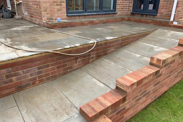 disabled access ramp in rag blend sandstone