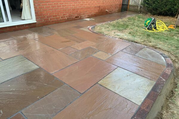 Raj Blend Sandstone Patios by MT Paving