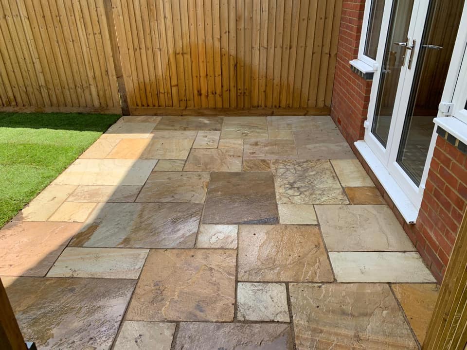 indian sandstone patio after