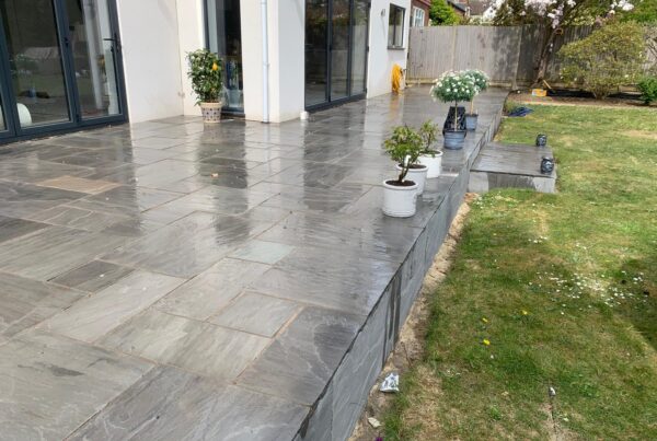 raised kandla sandstone patio letchworth garden city