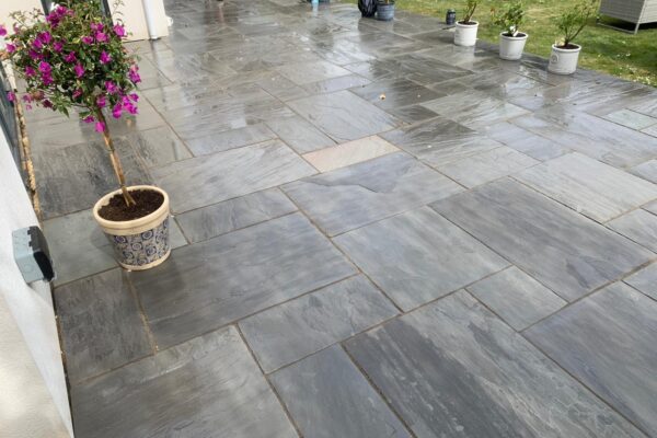 new raised kandla sandstone patio letchworth