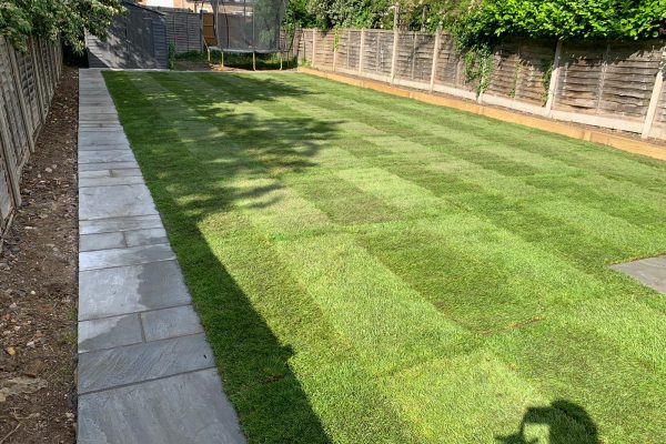 new turf and pathway laid in beechwood drive st albans