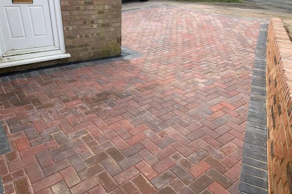 driveway completed in block paving