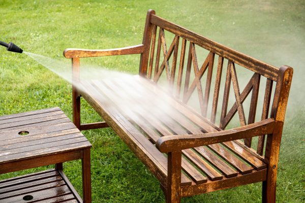 jet wash garden benches