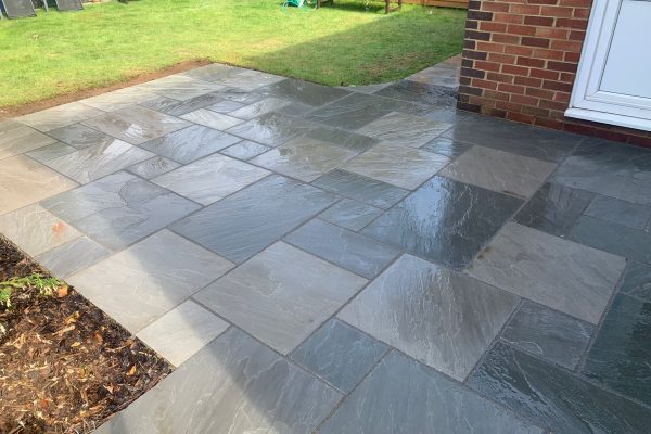 Kandla Grey Sandstone Patio and Path in Welwyn Garden City