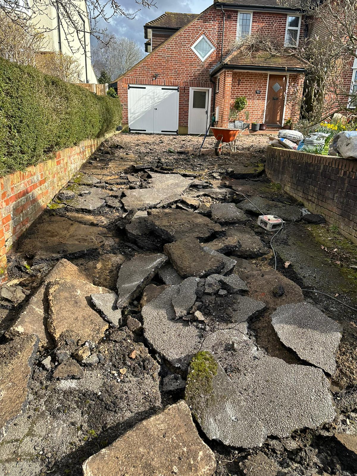 before we laid the block paving driveway