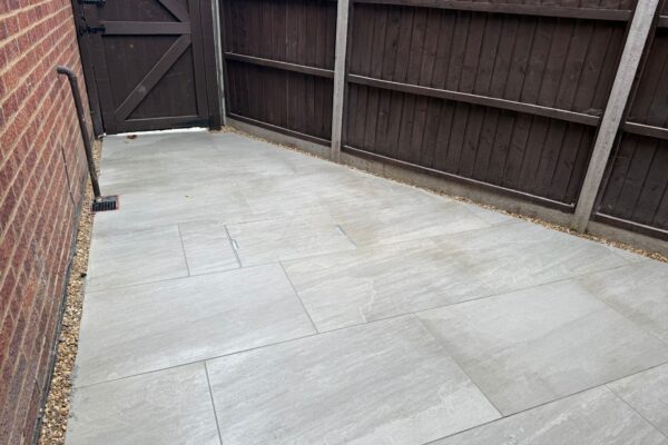 porcelain Patio laid in Jersey Farm, St Albans