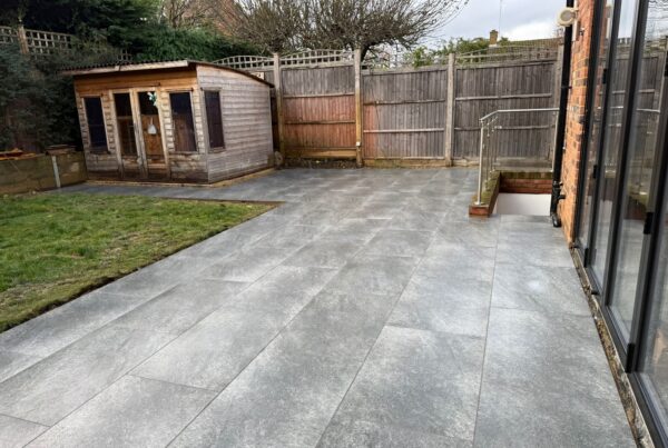 porcelain patio laid harpenden