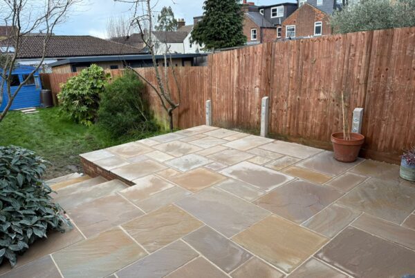 autumn brown sandstone patio in royston road st albans