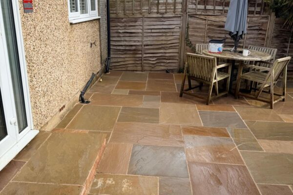 Indian sandstone garden patio how wood st albans