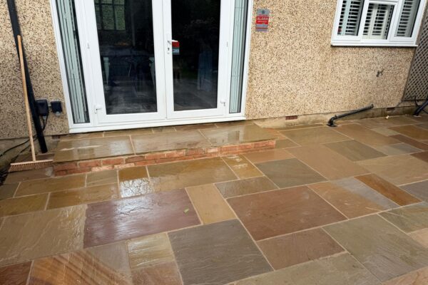 Indian sandstone garden patio in how wood st albans