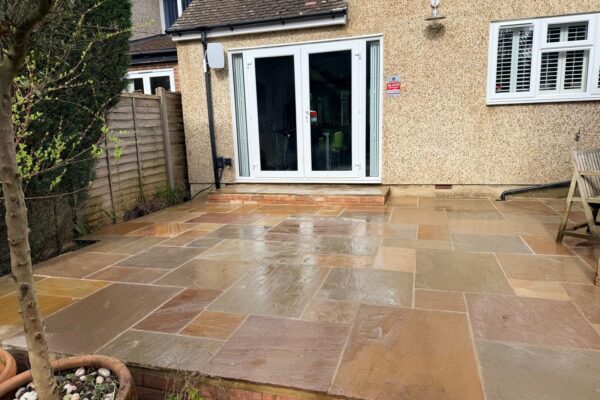 Indian sandstone patio how wood st albans
