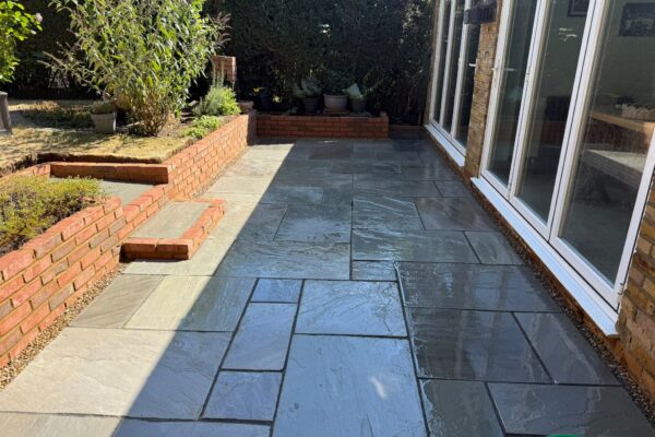 Kandla Grey Sandstone Patio & Garden Wall, Chiswell Green, St Albans