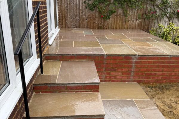 Porcelain Patio and steps Osprey Drive, St Albans