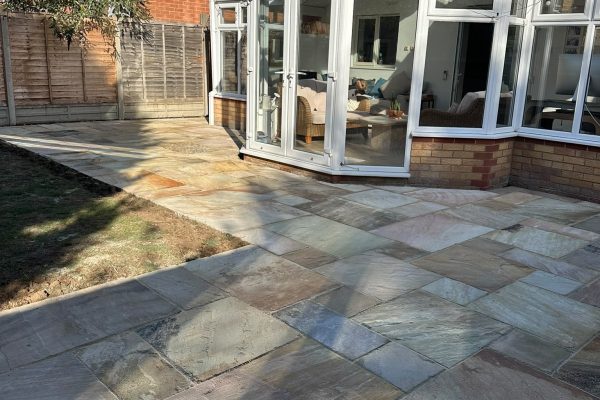 Indian Sandstone Patio and Pathway laid in Churchcroft, Highfield Park, St Albans