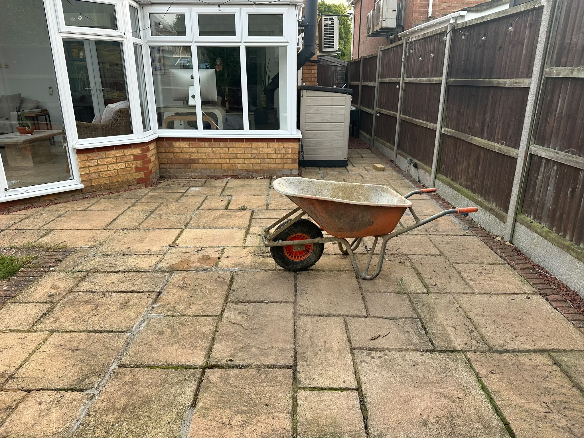 before we laid an Indian Sandstone Patio and Pathway, Churchcroft, Highfield Park, St Albans